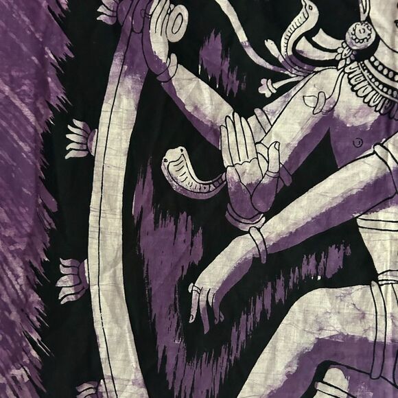 Purple and Black Shiva Wall Hanging Batik - Picture 5 of 16